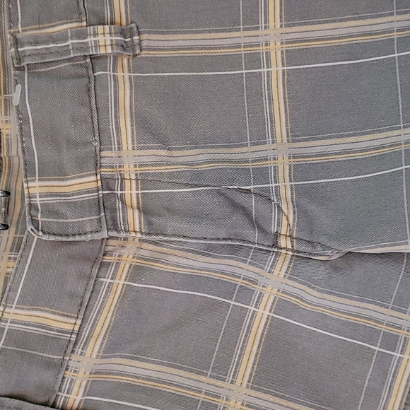 Hurley Plaid Shorts Grey Yellow Cotton Spandex 9 - Picture 2 of 6